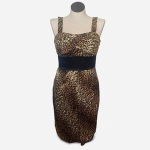Vintage Y2K 200s Leopard print midi dress